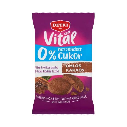 Detki Omlós kakaós keksz 0% cukormentes 180g