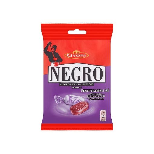 Győri Negro feketeribizli ízű töltetlen keménycukorka C-vitaminnal 79 g