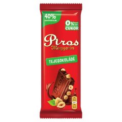   Piros Mogyorós tejcsokoládé egész mogyoróval hozzáadott cukor nélkül 80g