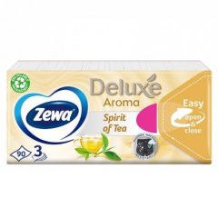   ZEWA Papír zsebkendő Deluxe, Spirit of Tea, 3 rétegű, 90 db