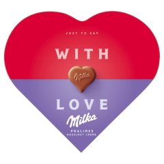   Milka I love Milka alpesi tejcsokoládé praliné mogyorós krémtöltelékkel 44 g