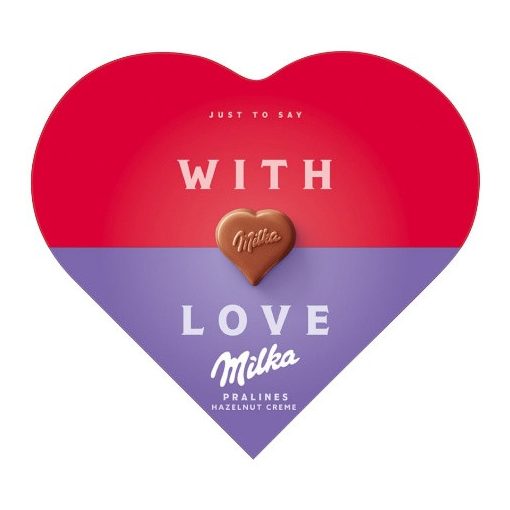 Milka I love Milka alpesi tejcsokoládé praliné mogyorós krémtöltelékkel 44 g